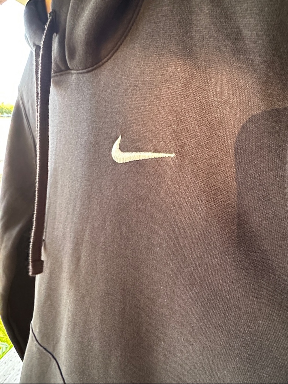 Nike Black Crewneck Hoodie with White Swoosh - NWOT - Picture 4 of 7
